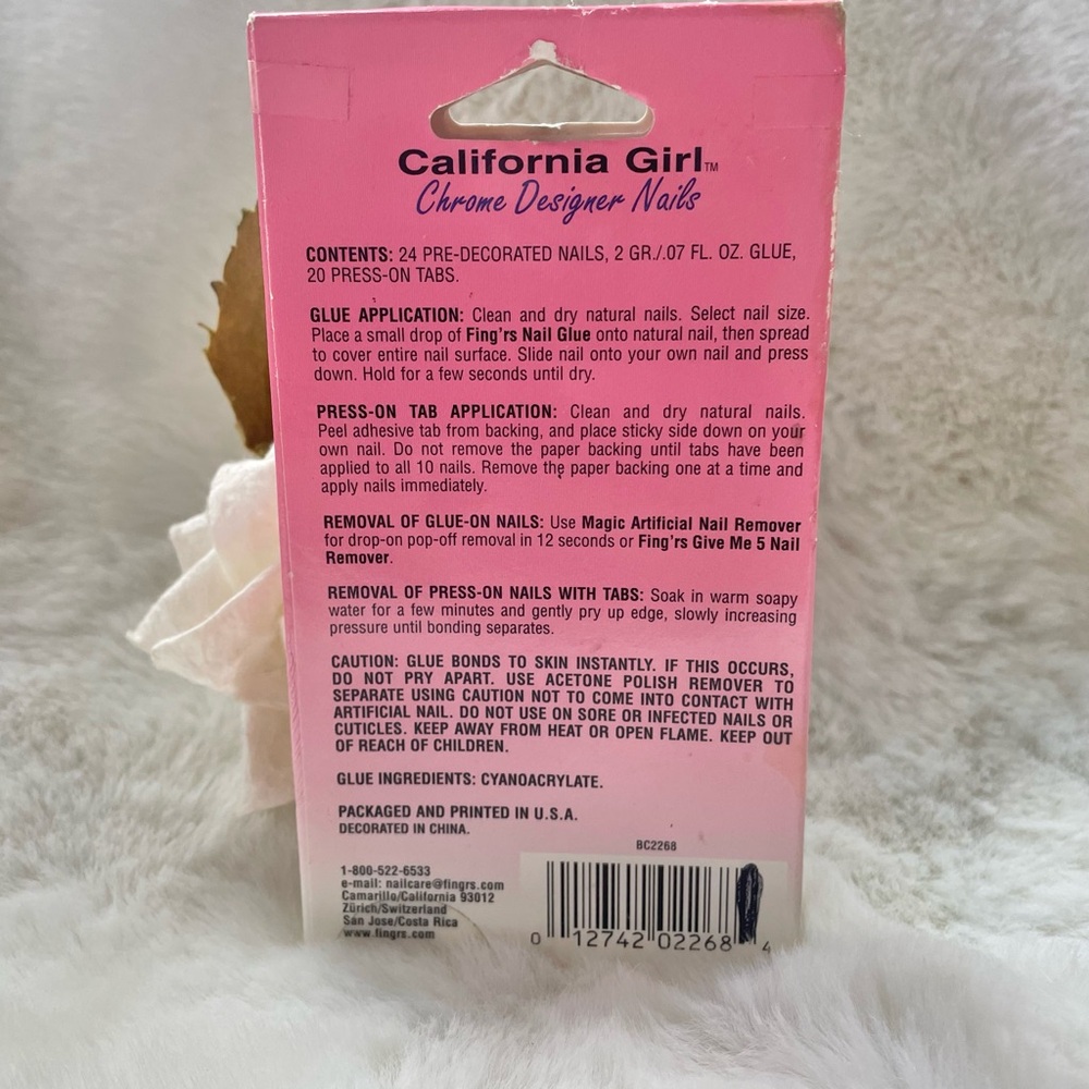 New with tags 24pk Press on California Girl Pink Violet Nails by Fing’rs - Picture 4 of 4